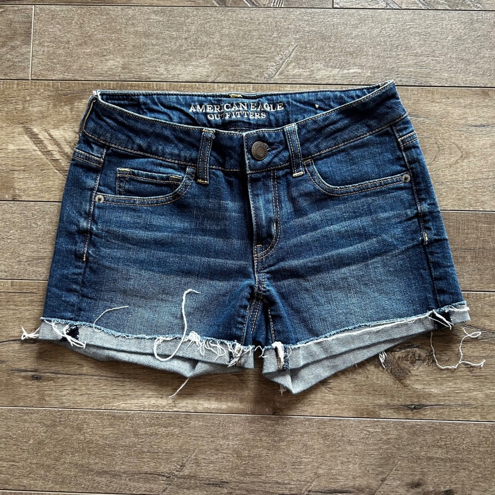 Y2K American Eagle Outfitters Dark Wash Denim Shorts Women's Size 4